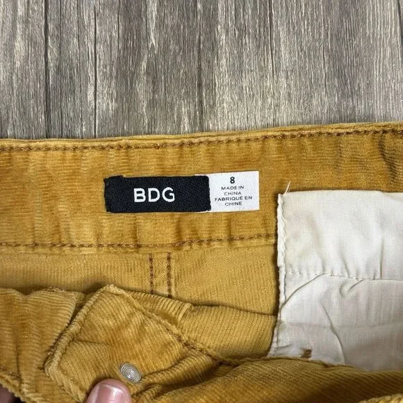 Urban Outfitters BDG Size Small Snap Front Mini Skirt A-Line Mustard Boho - Picture 8 of 10